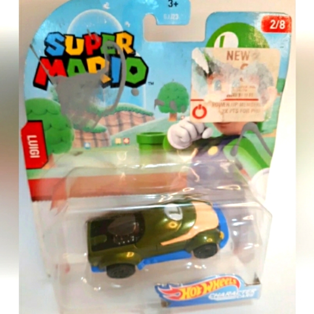 Super Mario Hot Wheels Luigi Character Kart Package Damaged
